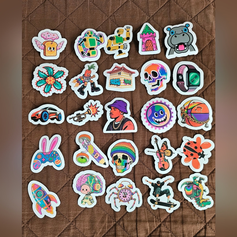 Unique punk stickers,  25pc, Journaling, stationary, arts and crafts,